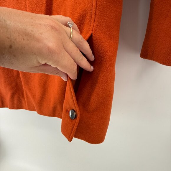Harve Benard Womens Rust Orange Wool Cashmere Jacket Pea Coat Size 10 Winter - Picture 6 of 11